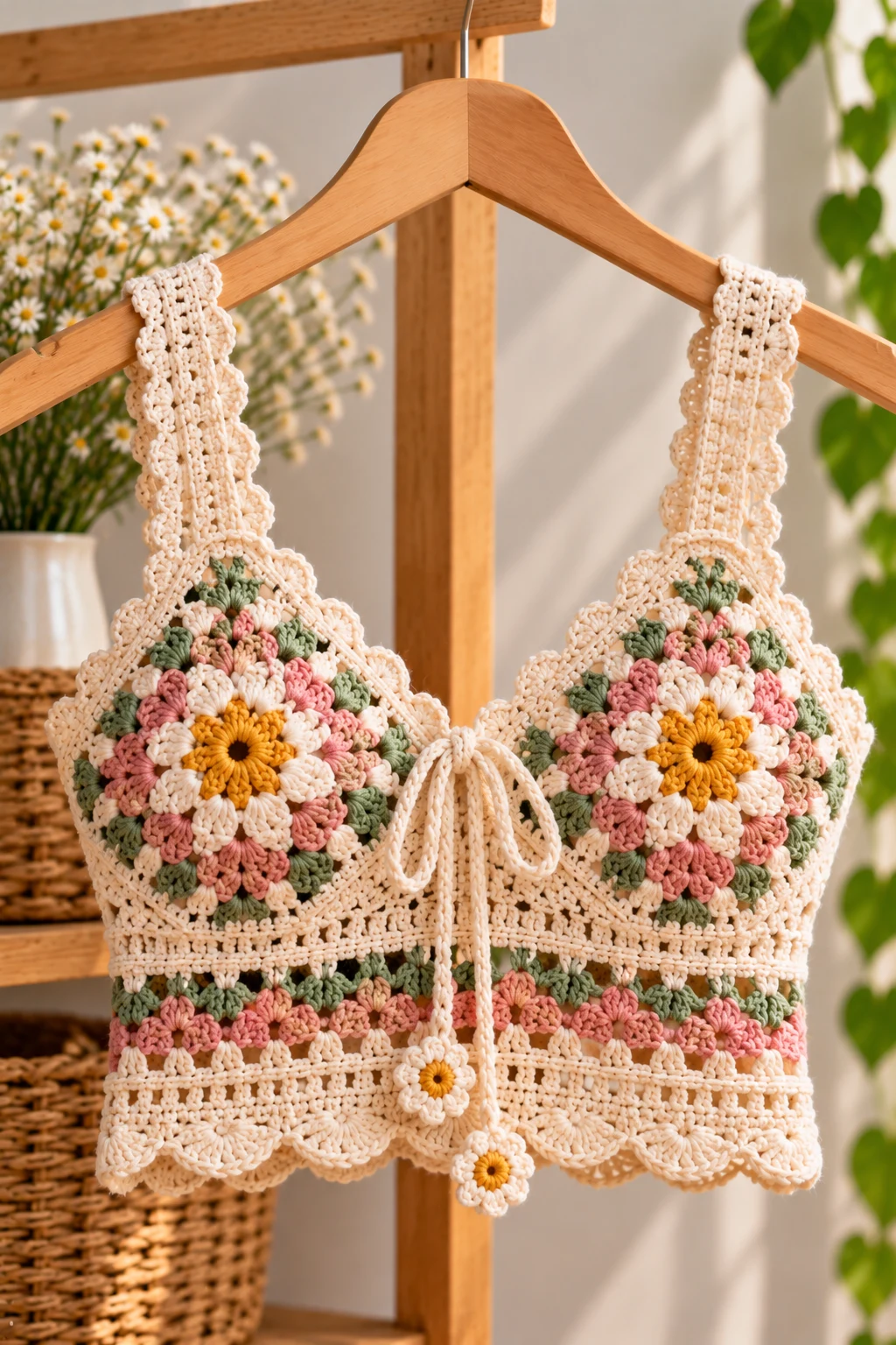 Crochet crop top with Scalloped Edges — crochet apparel