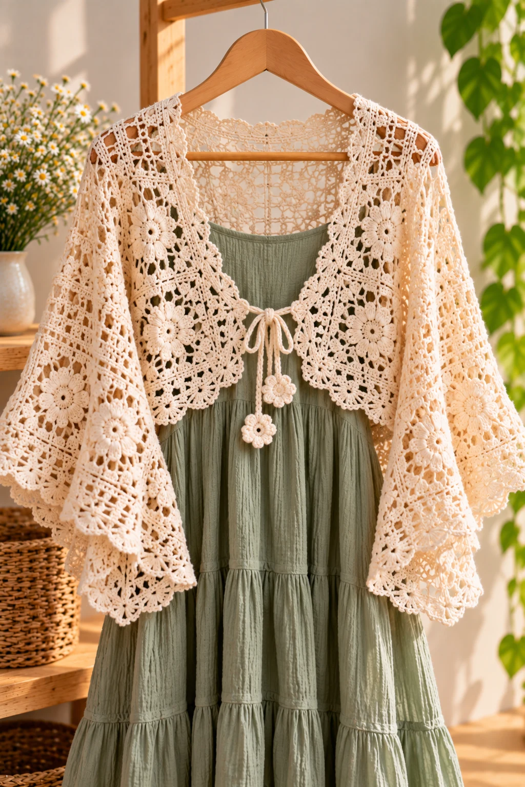 Elegant Crochet Shrug Dress Layer — crochet apparel