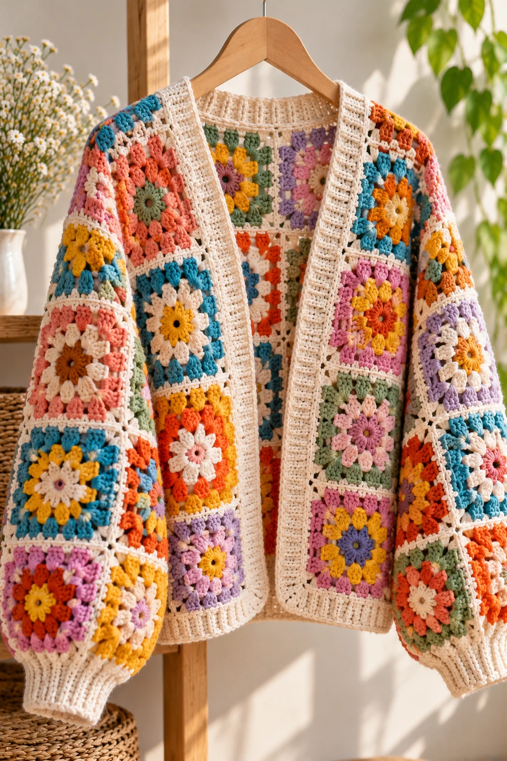 Colorful Crochet Patchwork Jacket — crochet apparel