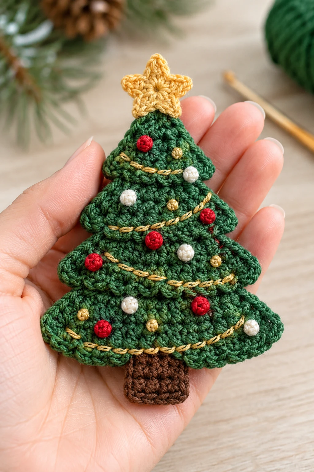 Classic Crochet Christmas Tree — crochet applique patterns free christmas style outfit