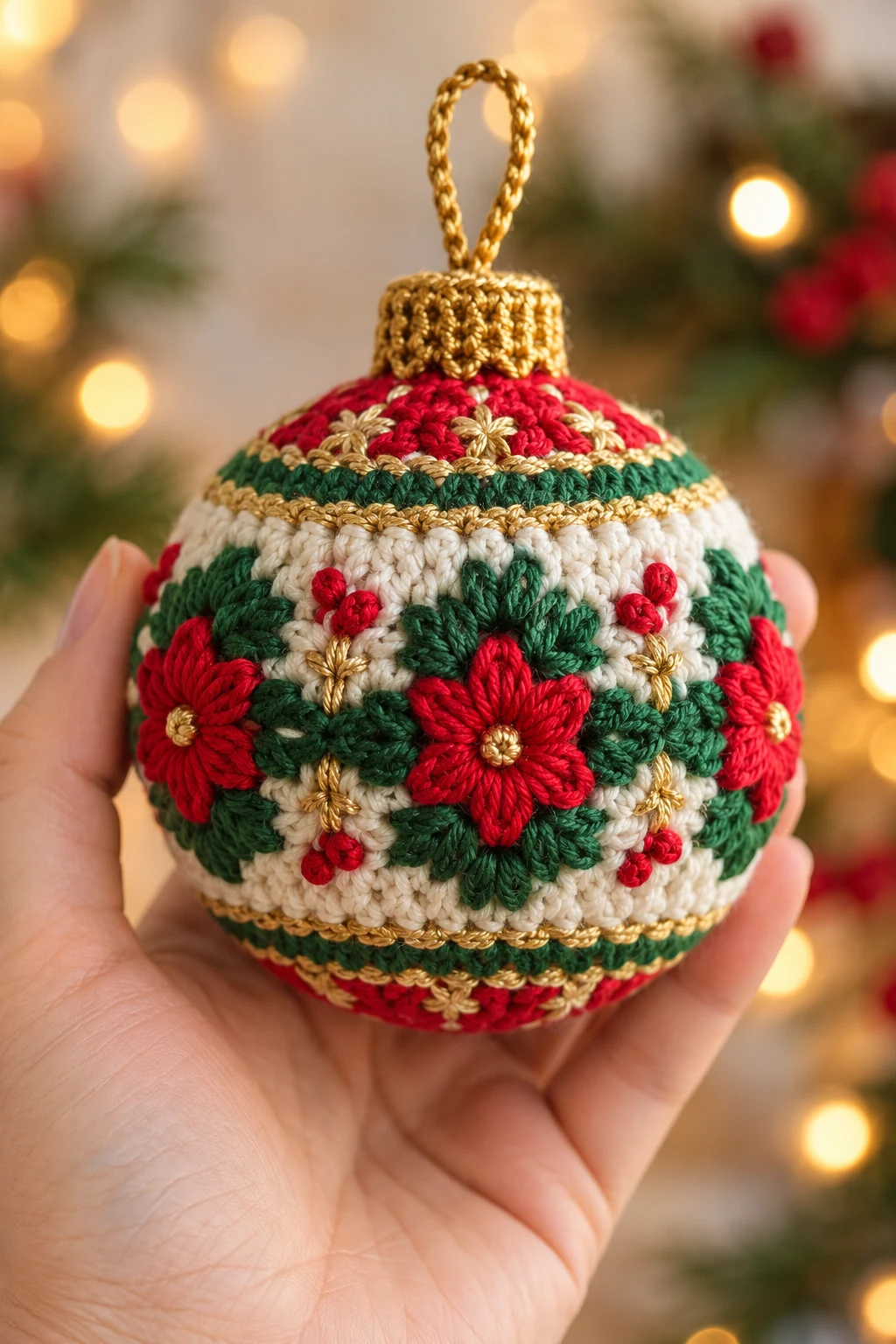Colorful Crochet Christmas Bauble — crochet applique patterns free christmas style outfit