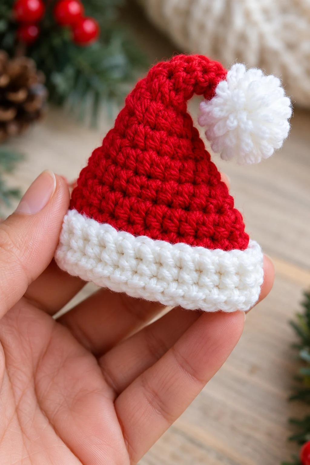 Tiny Crochet Santa Hat — crochet applique patterns free christmas style outfit