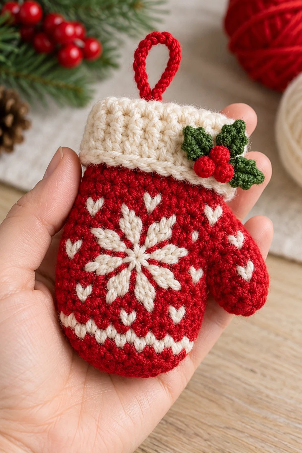 Rustic Crochet Christmas Mitten — crochet applique patterns free christmas style outfit