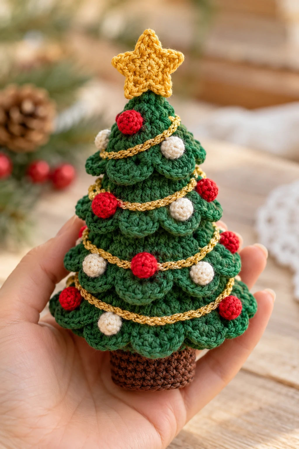 Crochet Christmas Tree With Layered Branches — crochet applique patterns free christmas style outfit