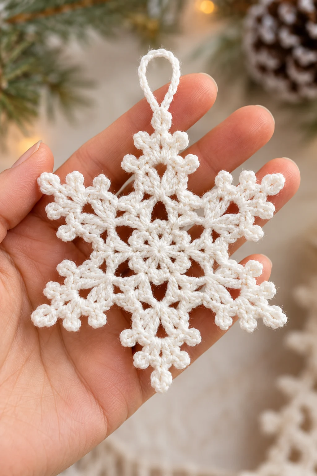 Delicate White Crochet Snowflake — crochet applique patterns free christmas style outfit