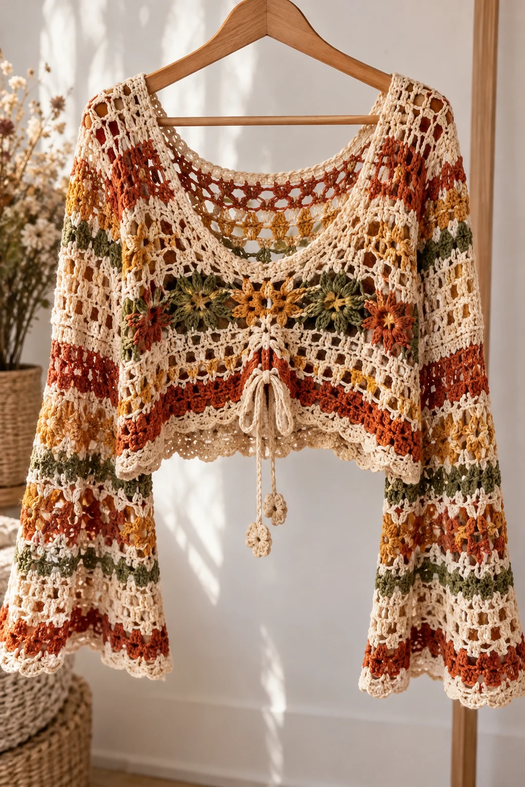 The Open-Stitch Crochet Autumn Top — crochet autumn clothes style outfit