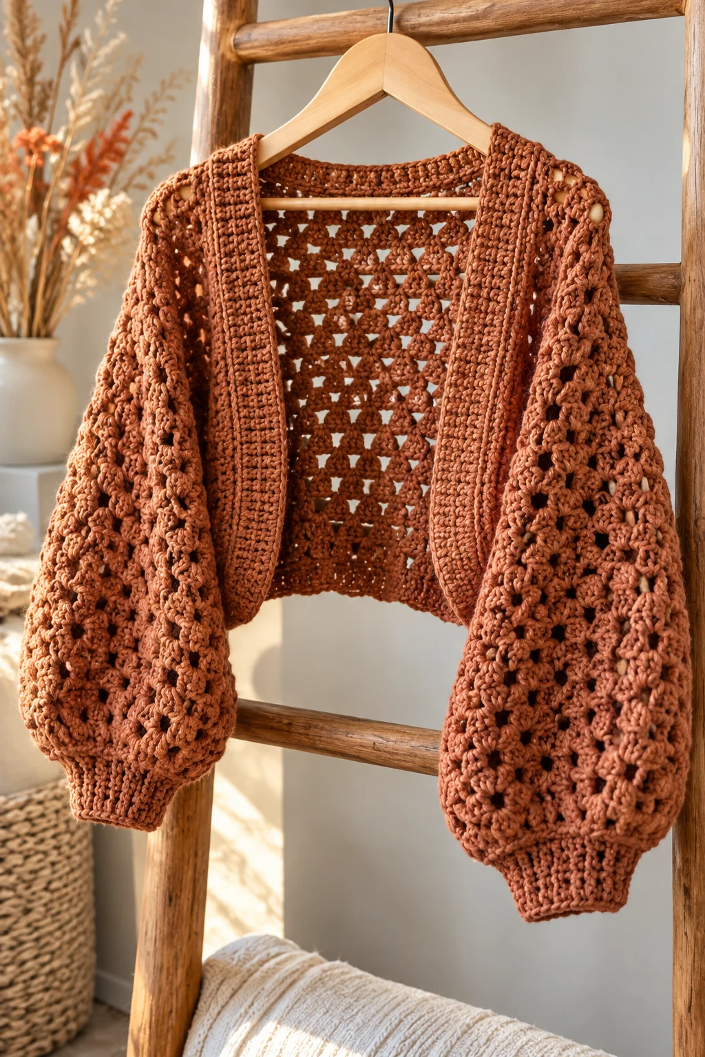 The Cozy Crochet Shrug — crochet autumn clothes style outfit