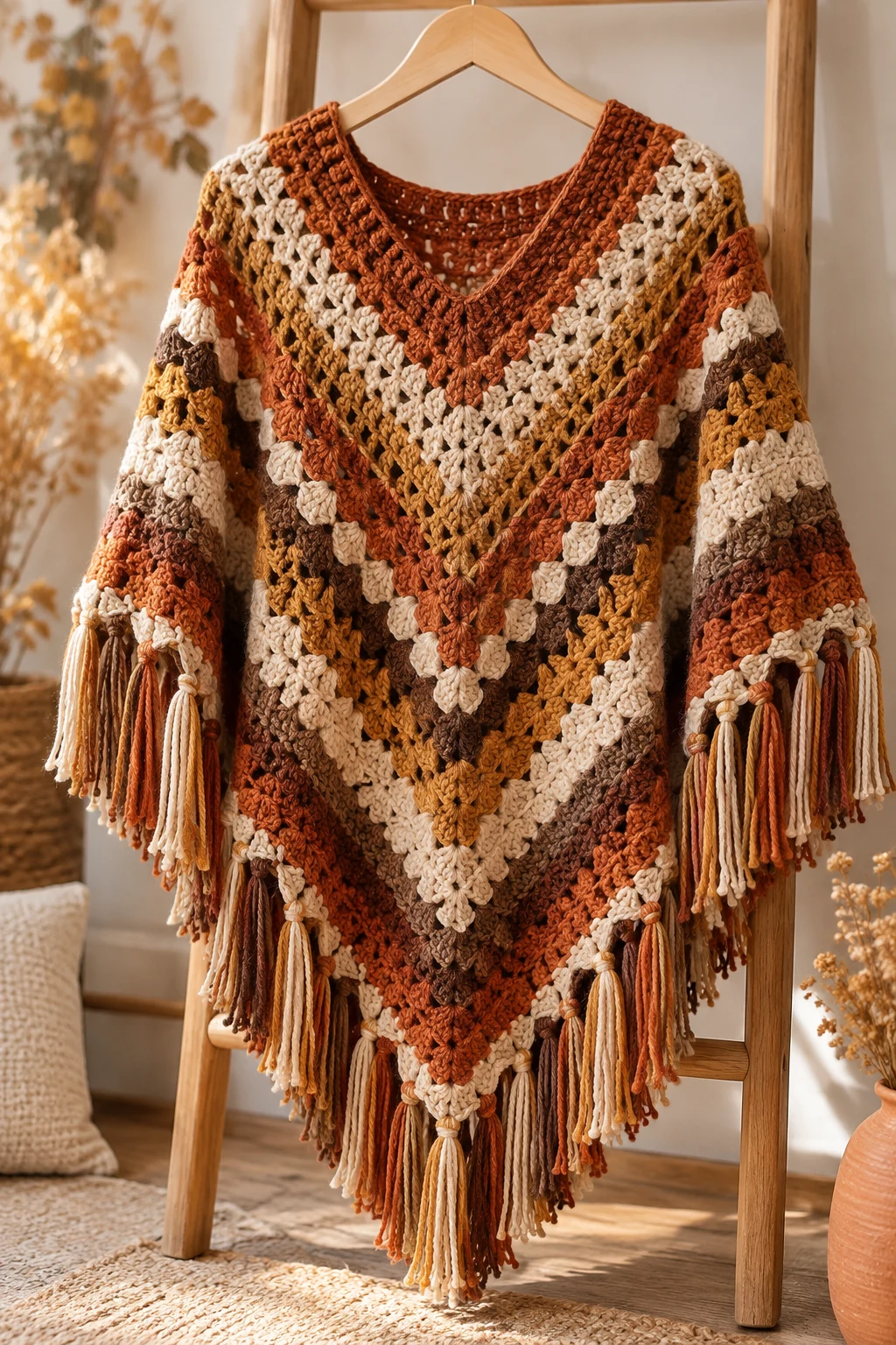 The Crochet Autumn Poncho — crochet autumn clothes style outfit