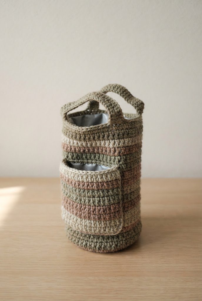 Insulated Bottle-Pocket Carrier — crochet baby bag style outfit