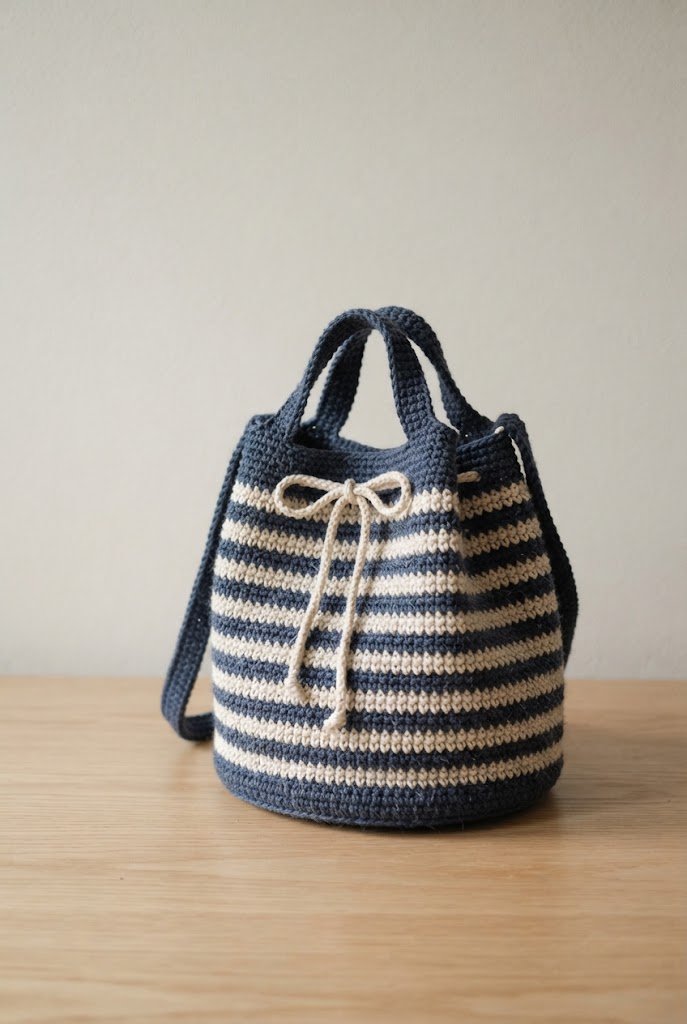 Nautical Striped Sailor Bag — crochet baby bag style outfit