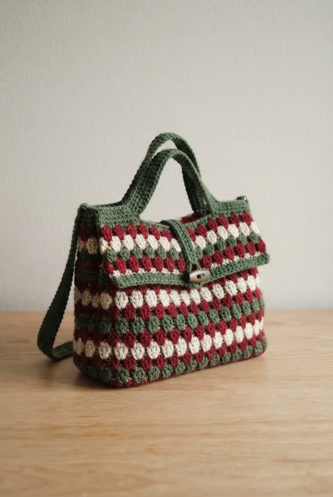 Festive Holiday Gift Satchel — crochet baby bag style outfit