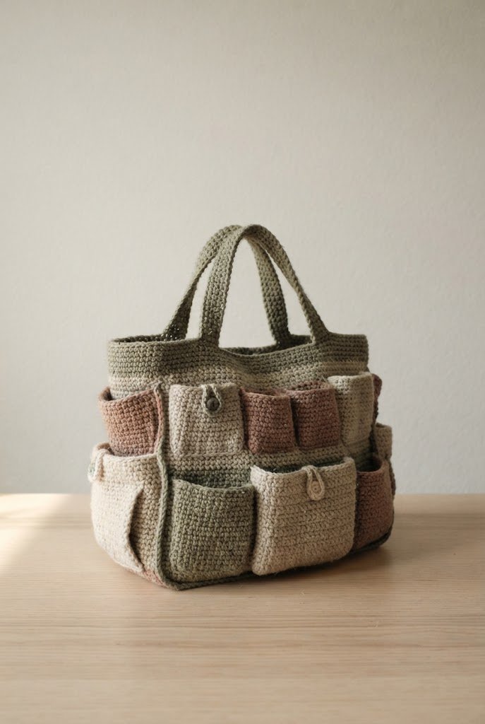 The Pocket-Heavy Organizer — crochet baby bag style outfit