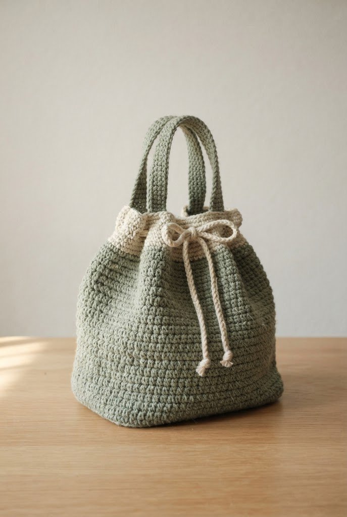 The Drawstring Cinch Satchel — crochet baby bag style outfit