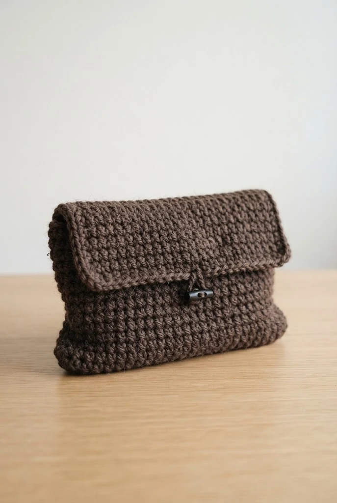 Dark Chocolate Flap Clutch — crochet bag brown style outfit