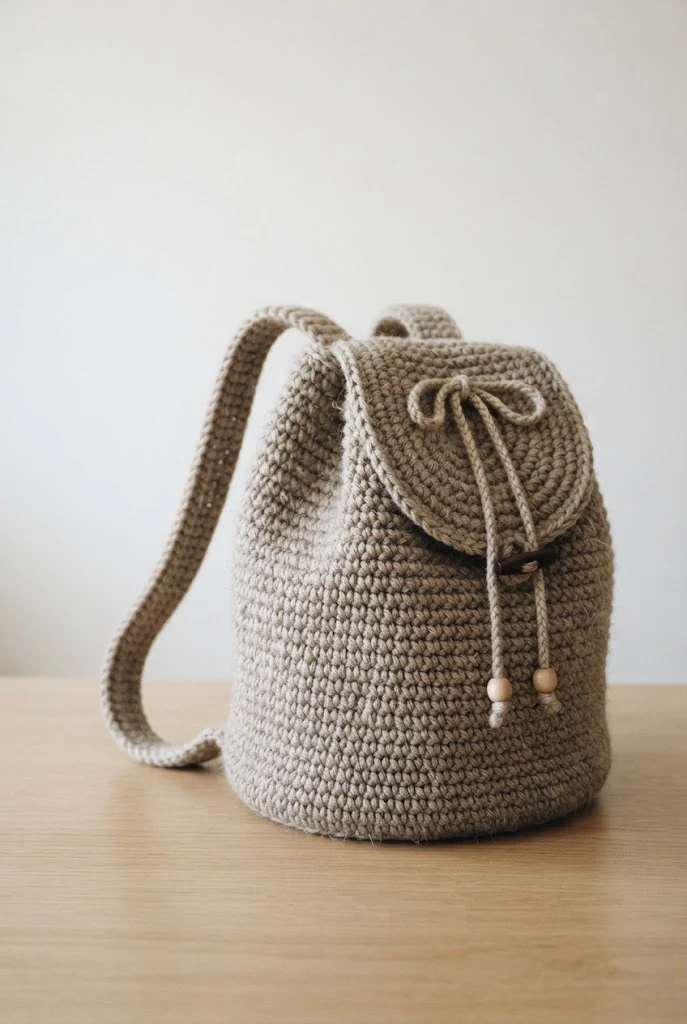 Sandy Beige Bucket Pack — crochet bag brown style outfit