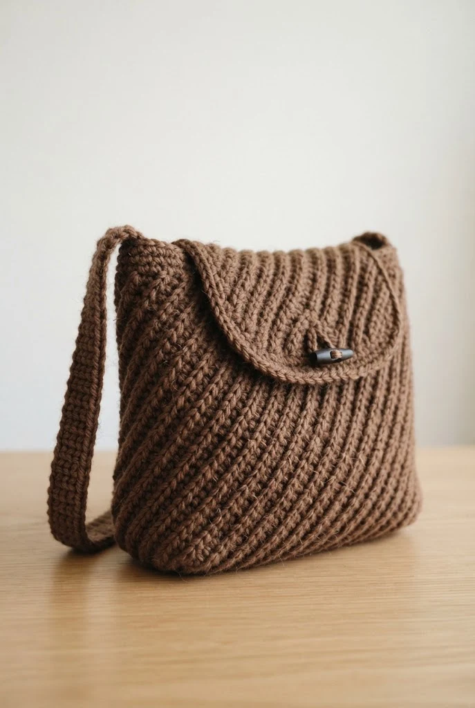 Pecan Twisted Cordette Handbag — crochet bag brown style outfit