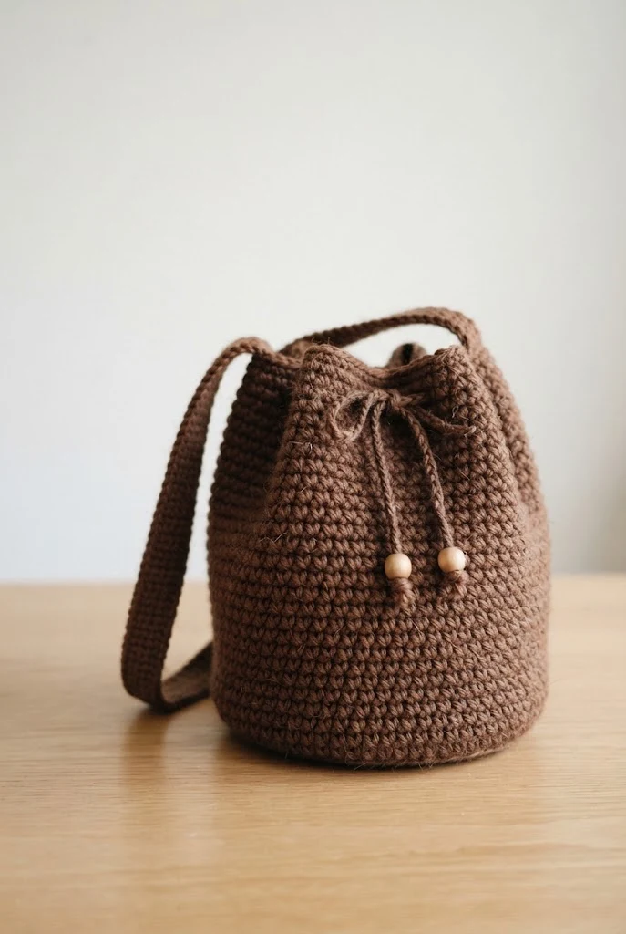 Chestnut Bucket Bag — crochet bag brown style outfit