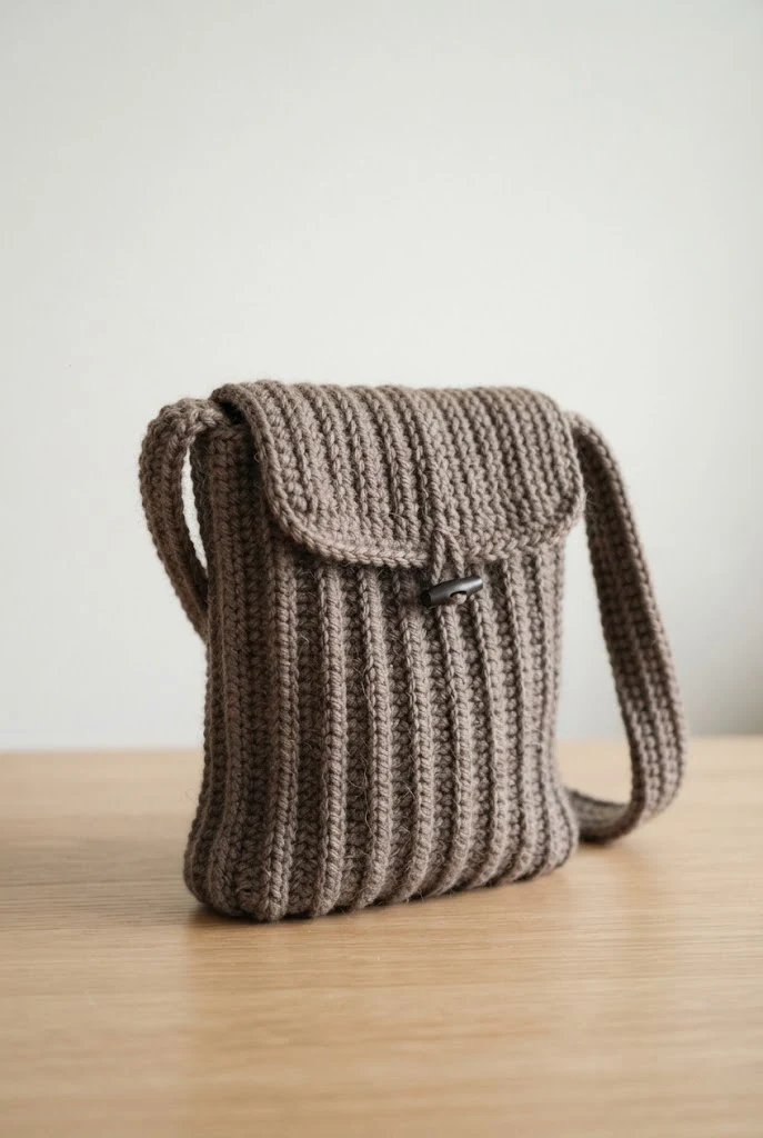 Mocha Ribbed Crossbody — crochet bag brown style outfit