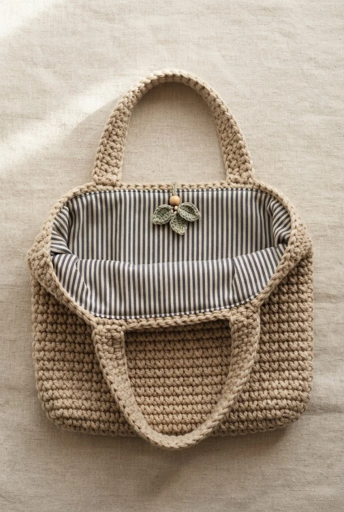 Inner Striped Cotton Linings — crochet bag decoration