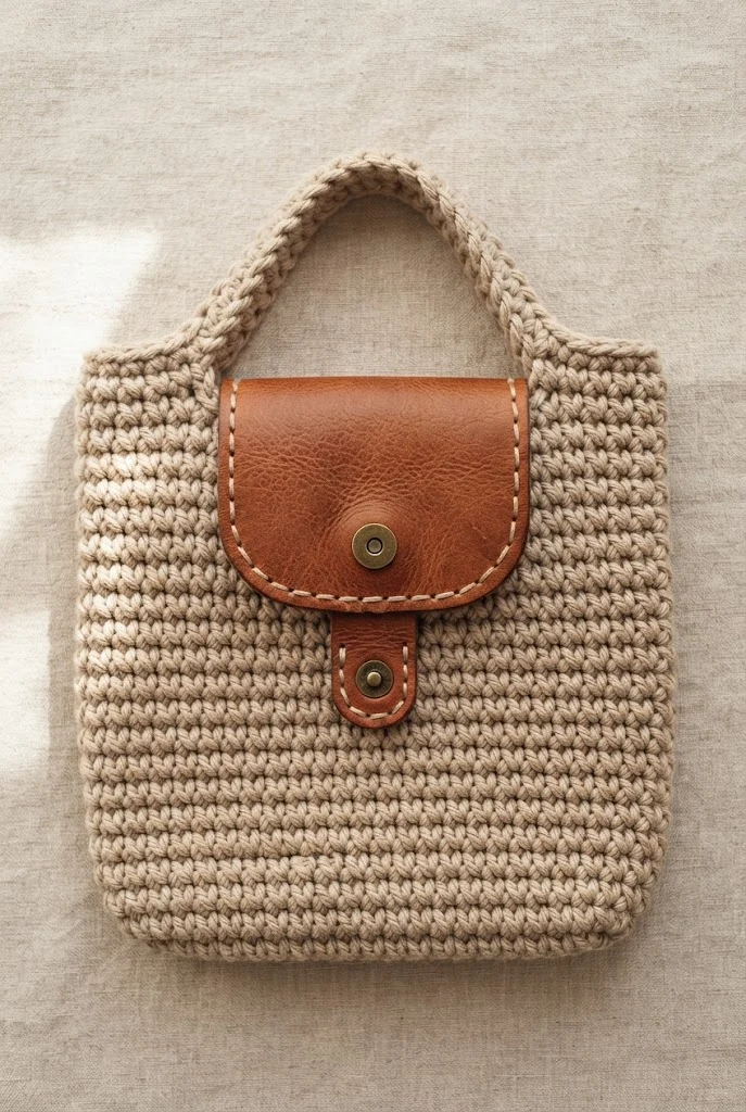 Artisanal Leather Flap Closures — crochet bag decoration