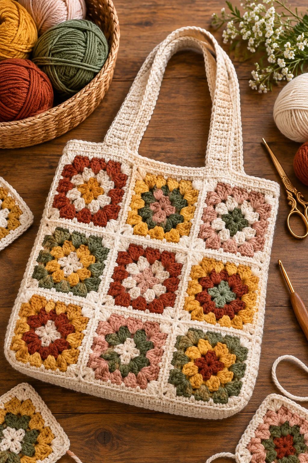 Classic Granny Square Crochet Bag DIY — crochet bag diy style outfit