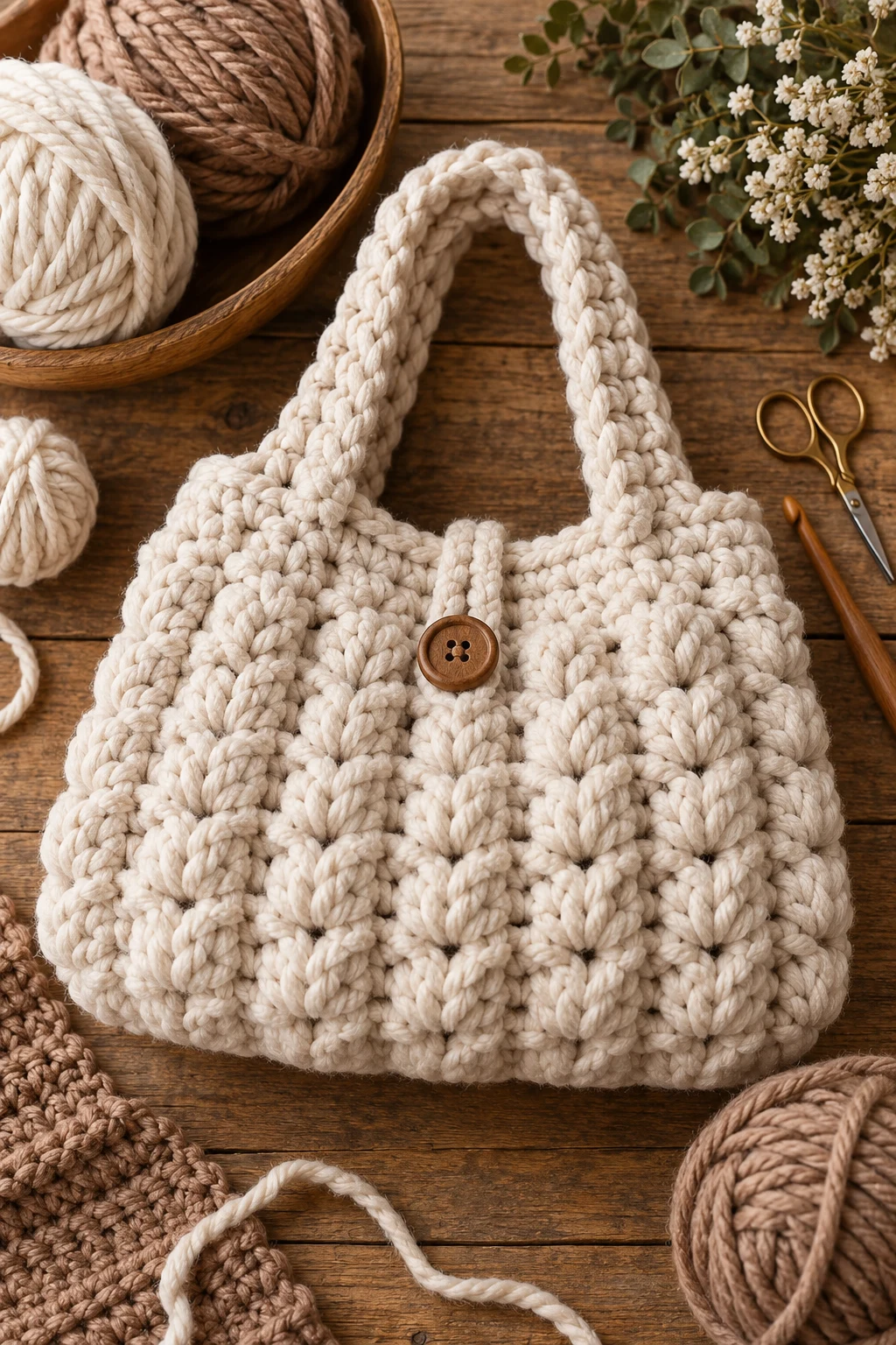 Chunky Winter Crochet Bag — crochet bag diy style outfit