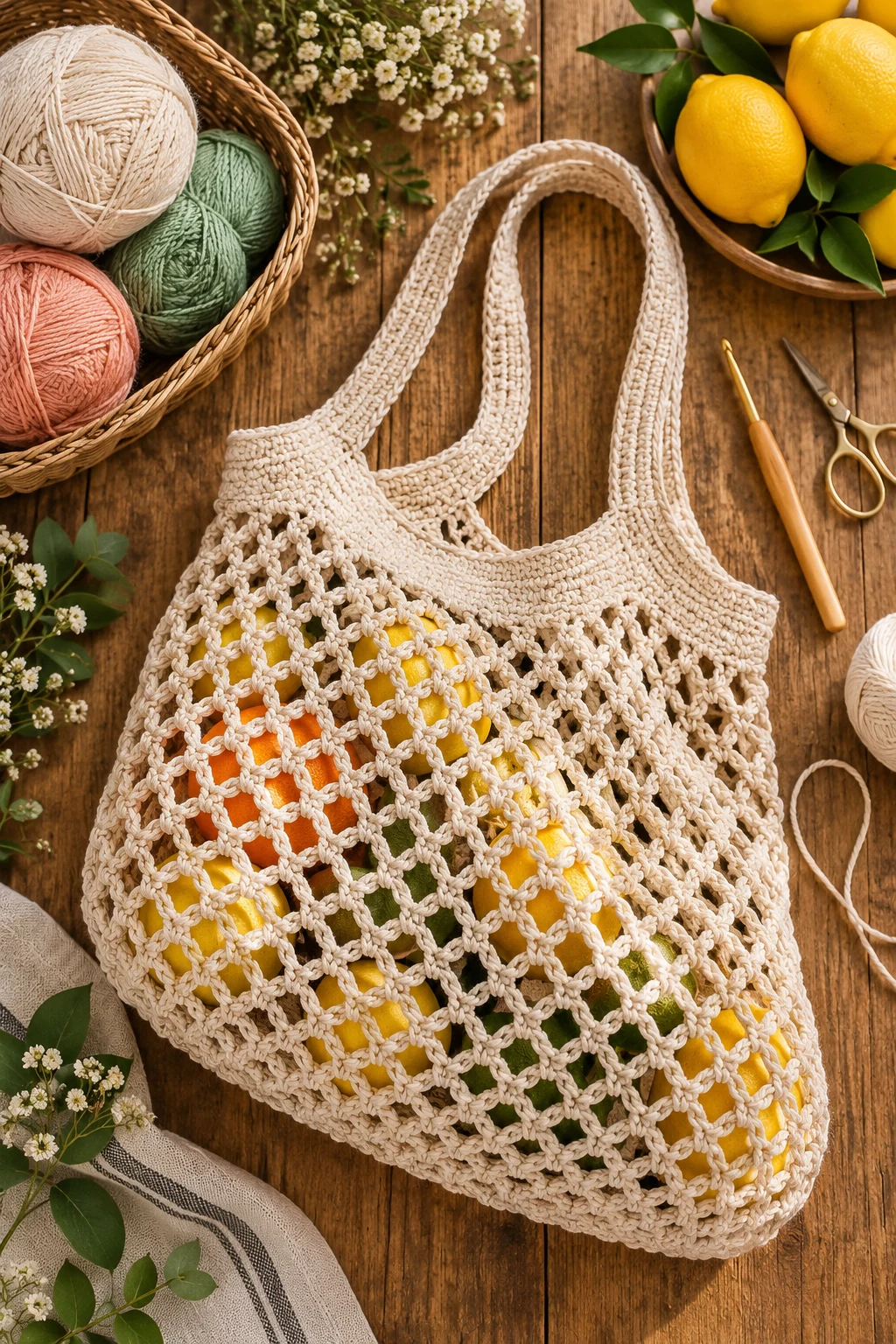 Mesh Market Bag — crochet bag diy style outfit