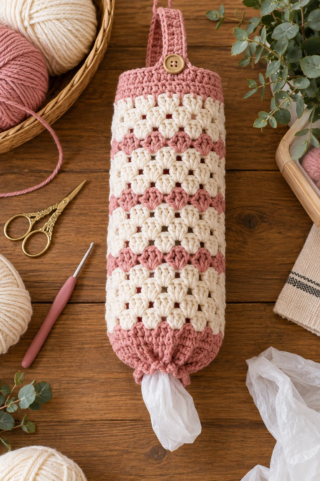 Simple Crochet Bag Holder Free Pattern — crochet bag holder for plastic bags style outfit