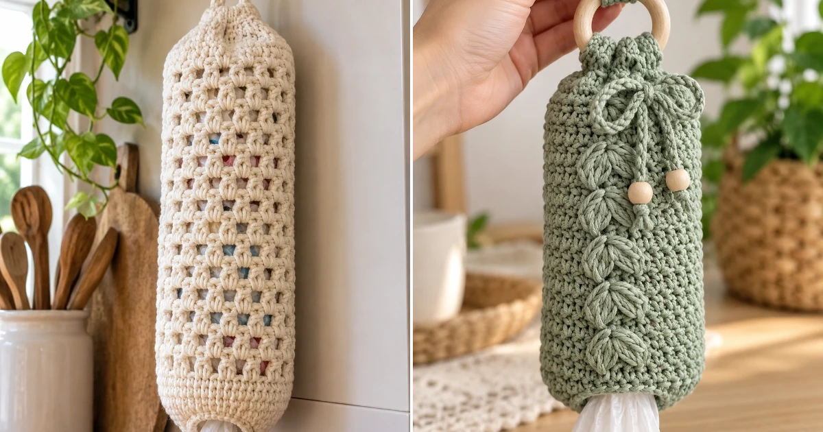 Crochet bag holder plastic bags: 10 Gorgeous DIY Ideas crochet bag holder plastic bags