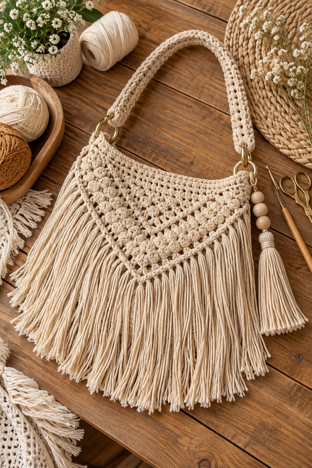 Boho Fringe Handbag — crochet bag ideas handbags style outfit