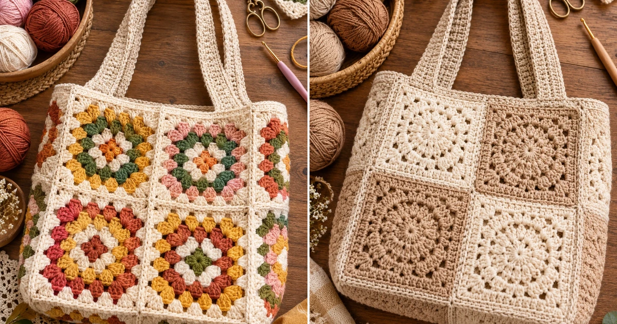 15 Crochet Bag Square Ideas for Stylish Handmade Bags crochet bag square
