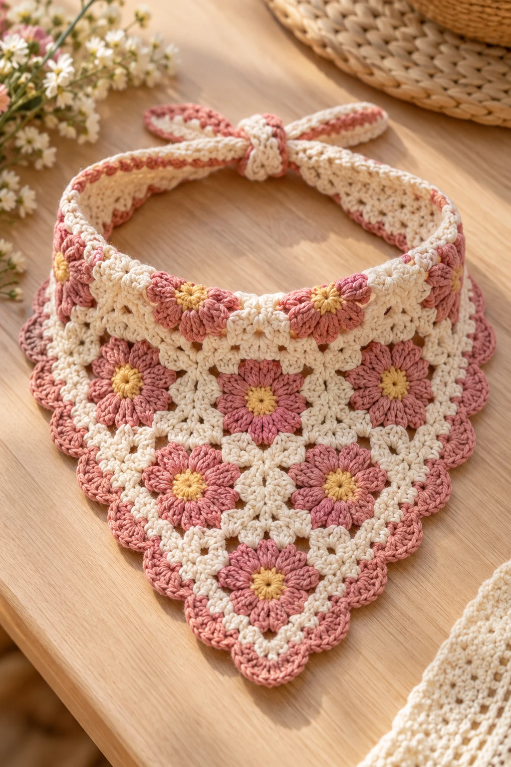 Crochet Bandana Scarf — Crochet Bandana style outfit