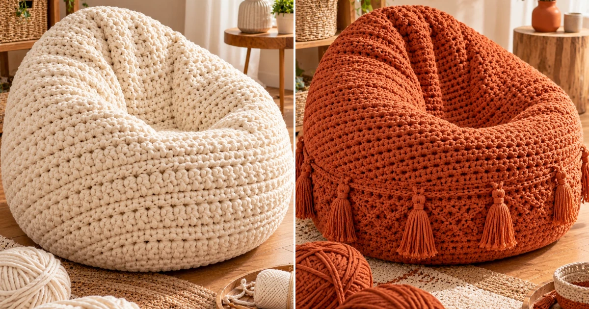 Crochet bean bag chair: 7 Easy DIY Ideas for 2026 crochet bean bag chair
