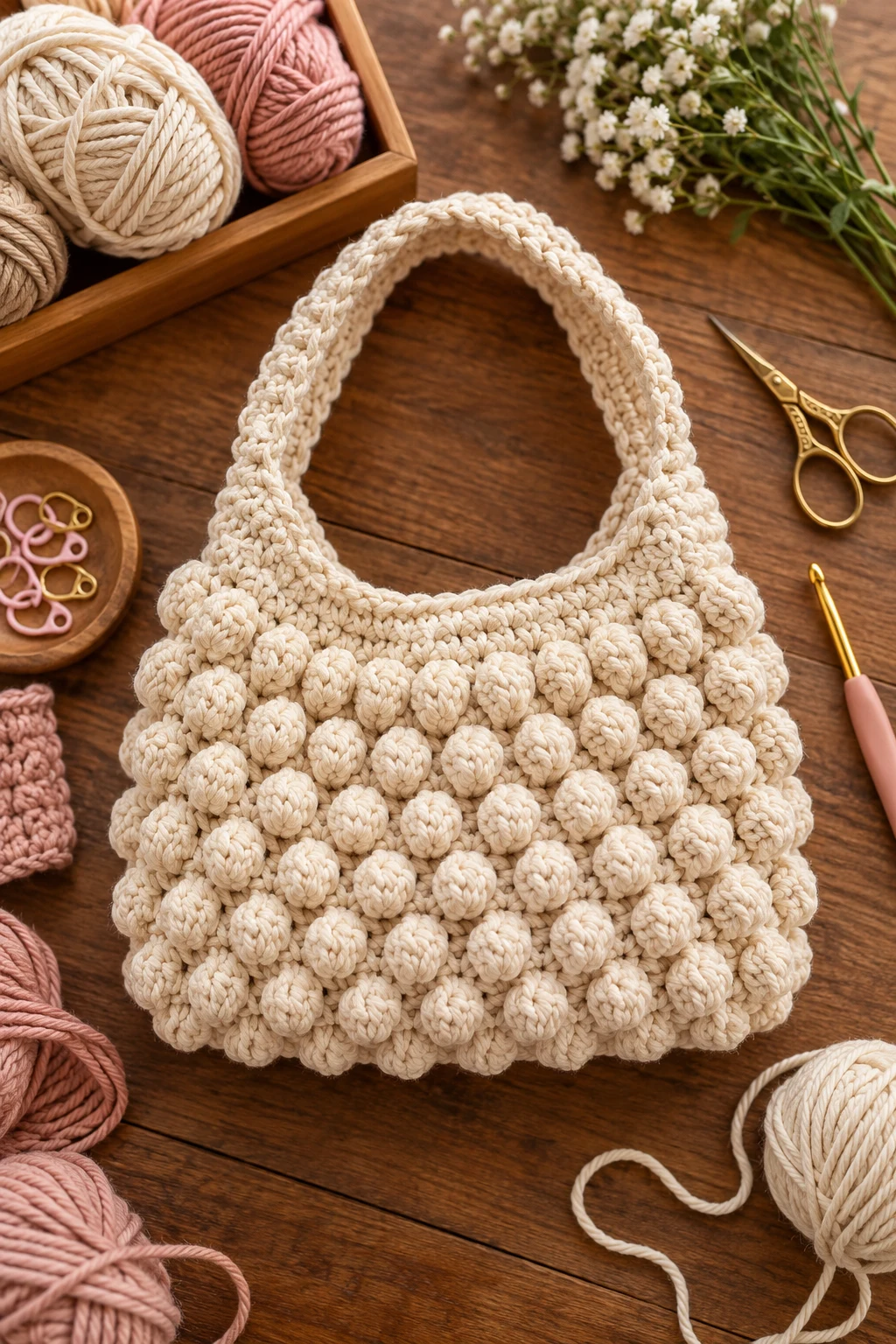 Crochet Bobble Bag Tutorial for Beginners — crochet bobble bag style outfit