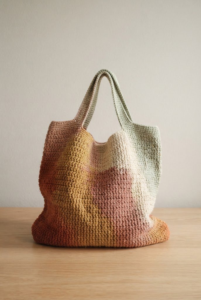The Sunset Gradient Beach Tote — crochet boho bag pattern style outfit