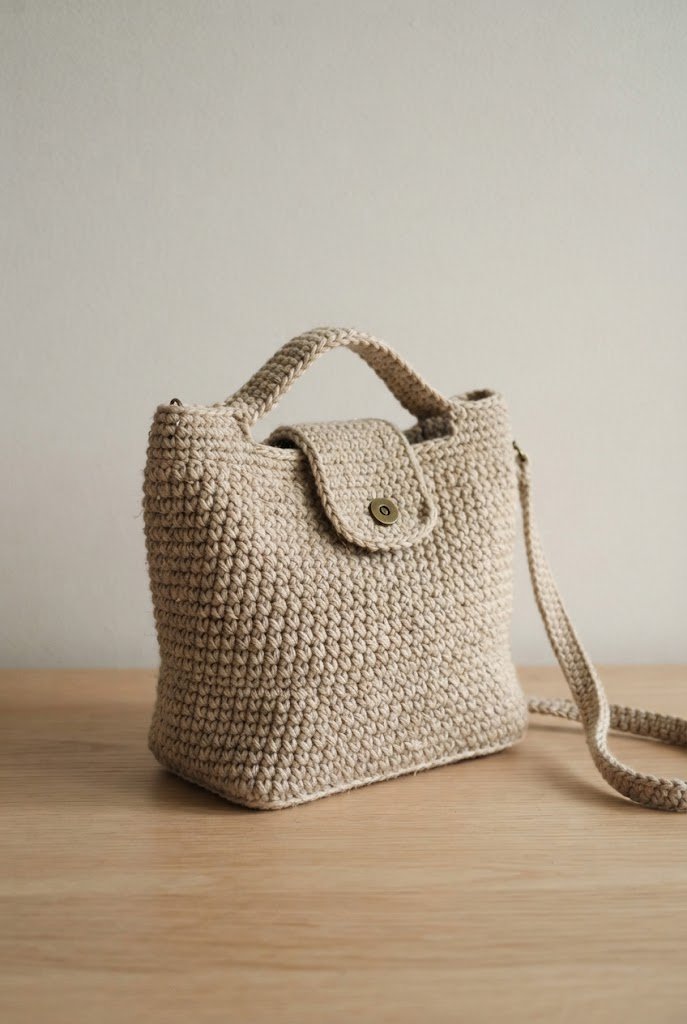 The Structured Box-Bottom Satchel — crochet boho bag pattern style outfit