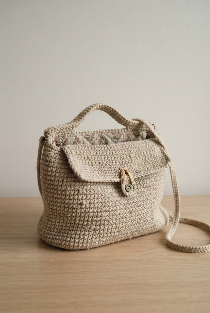 The Quilted Fabric-Lined Satchel — crochet boho bag pattern style outfit