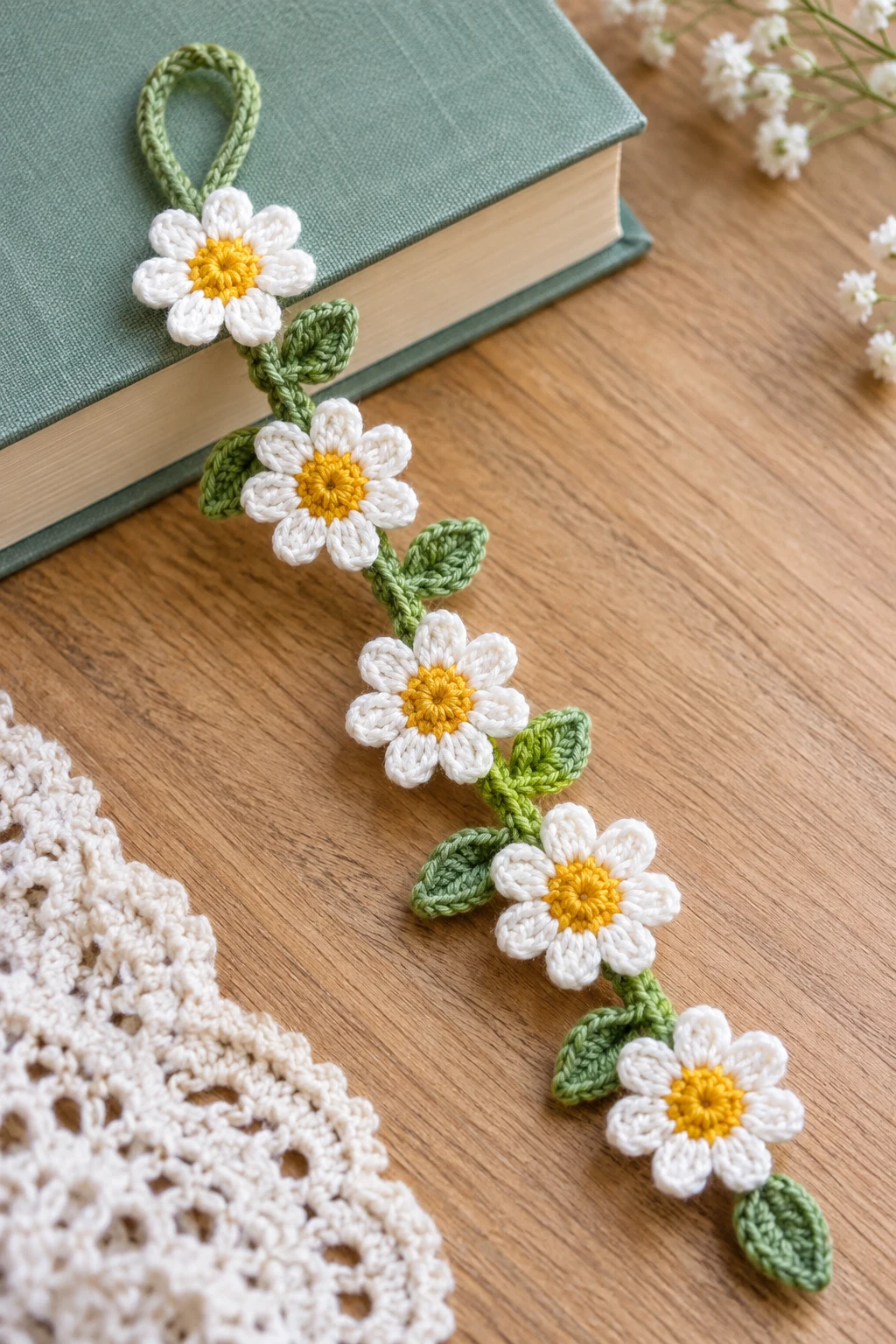 Sweet Daisy Chain Crochet Bookmark — crochet bookmarks style outfit