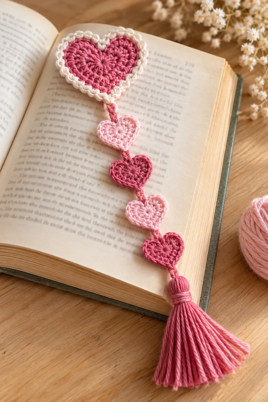 Romantic Crochet Heart Bookmark — crochet bookmarks style outfit