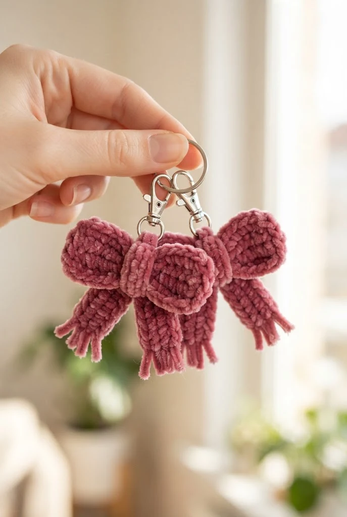 Classic Velvet Bow Keychains — crochet bow keychains style outfit