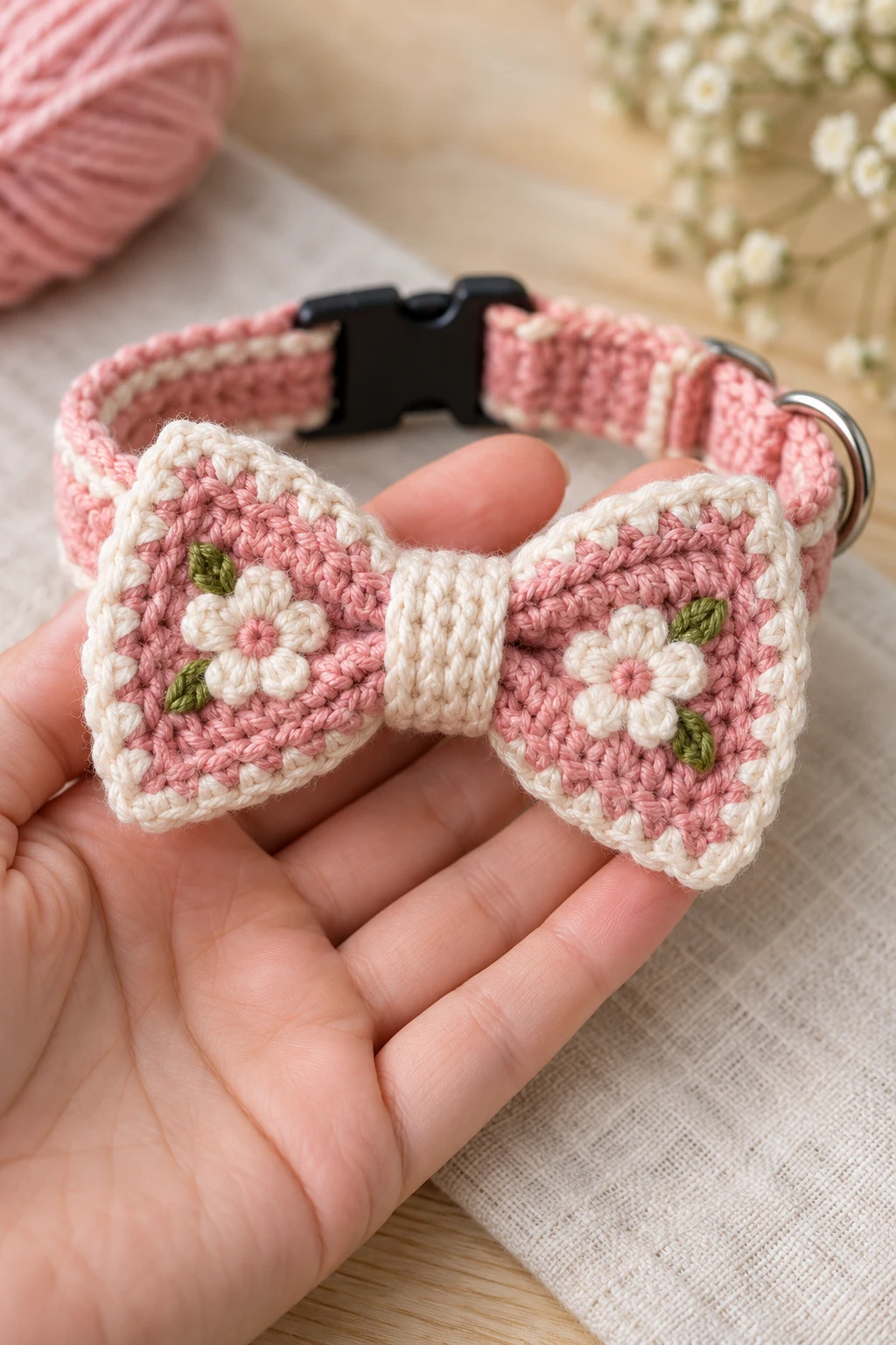 Cute Crochet Bow Tie for Pets — crochet bow pattern style outfit