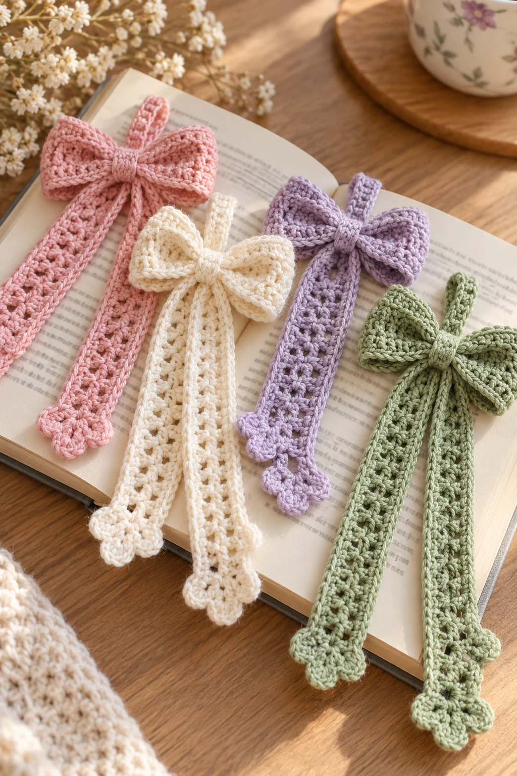 Crochet Bow Bookmarks — crochet bows style outfit