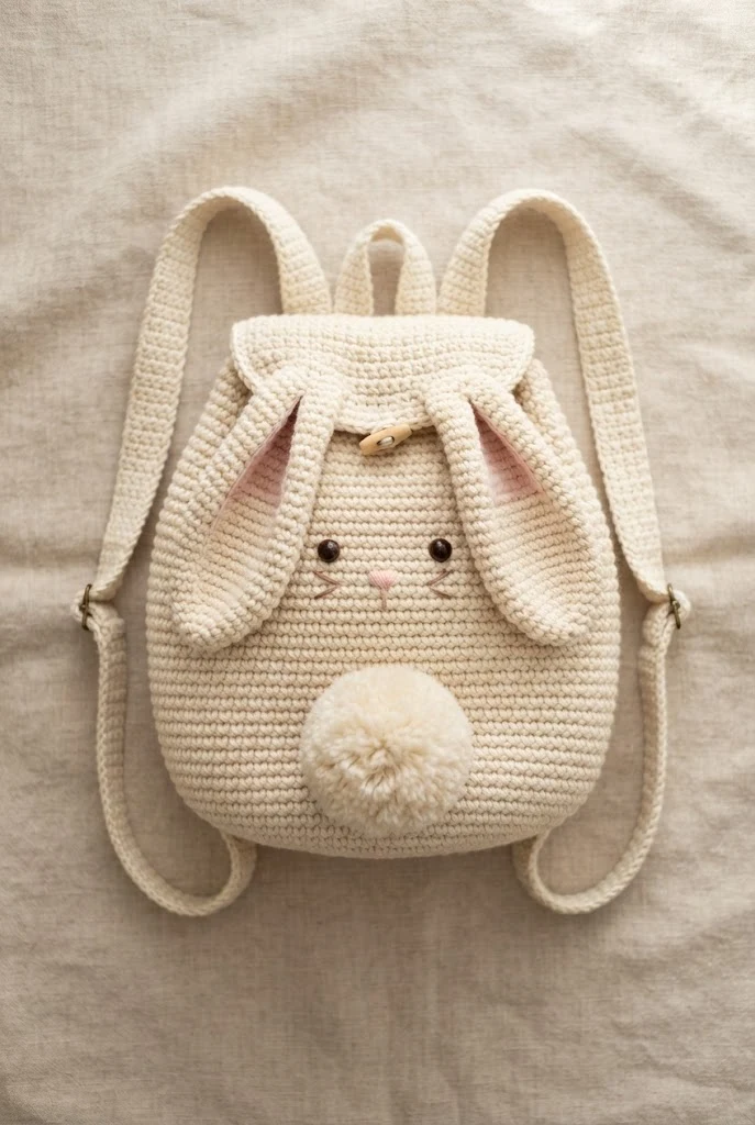 Flop-Eared Bunny Backpack — crochet bunny bag