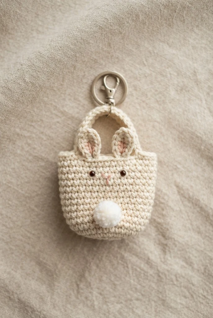 Mini Bunny Bag Keychain Charm — crochet bunny bag