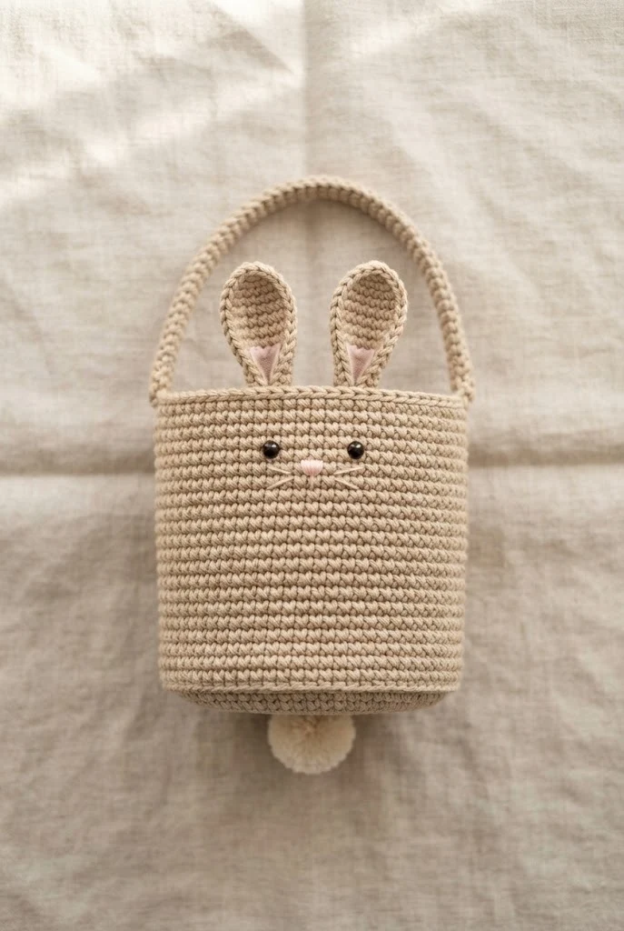 Structured Bucket-Style Bunny Purse — crochet bunny bag