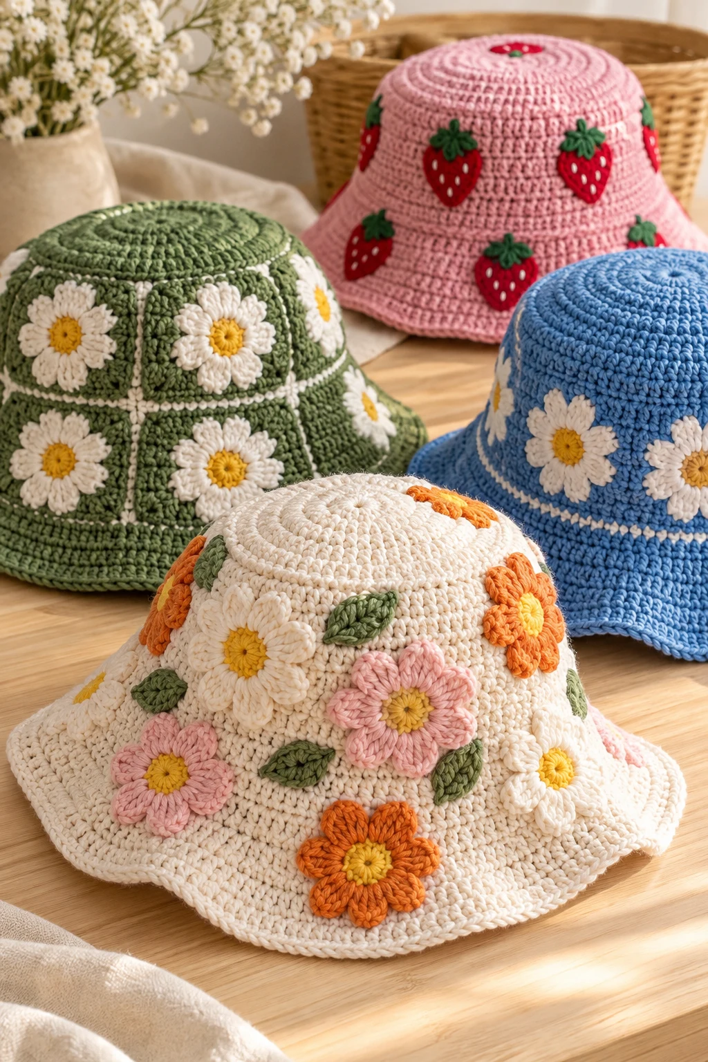 Stylish Crochet Bucket Hats — crochet business