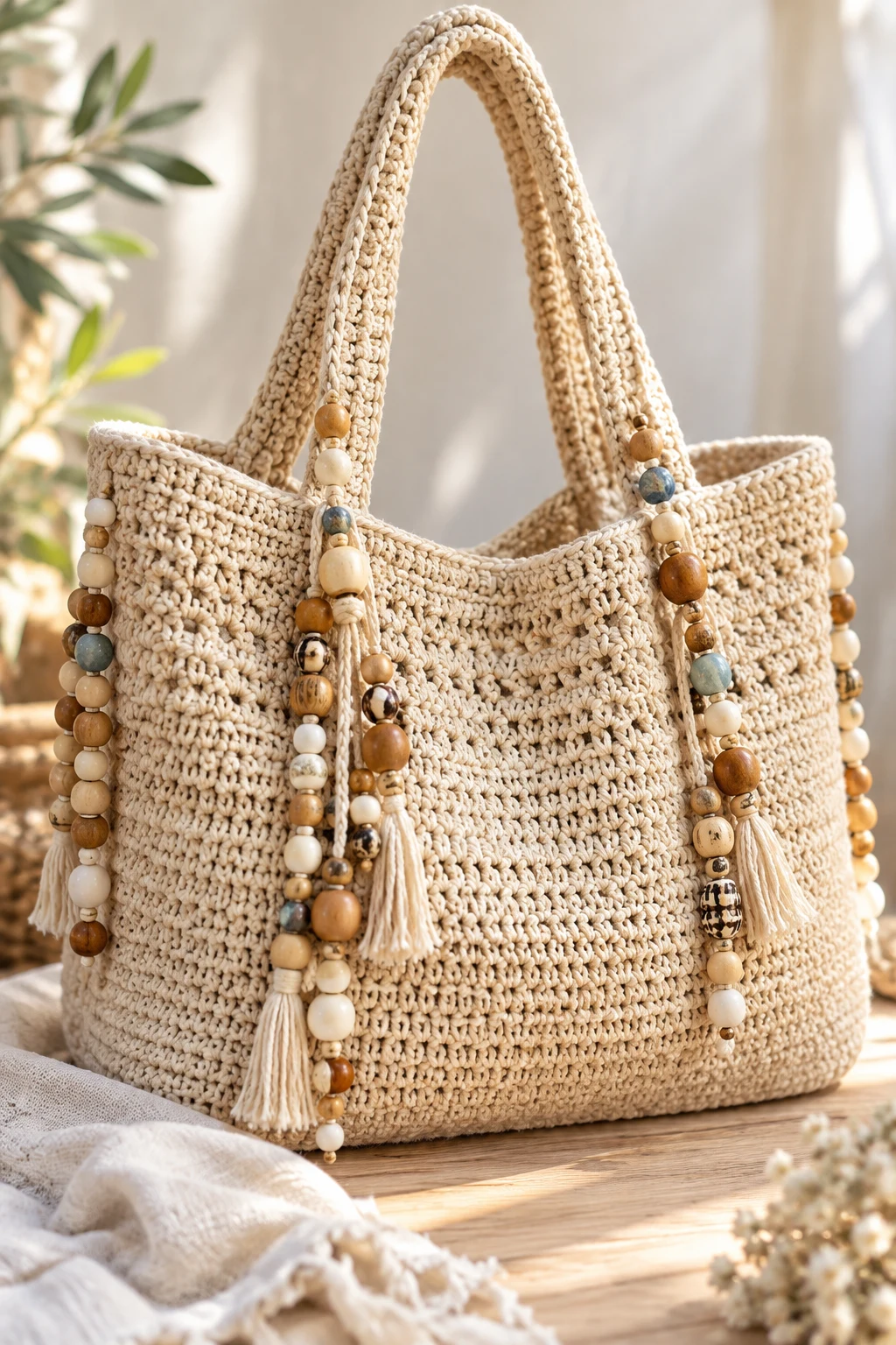 The Crochet Canvas Bag With Beaded Details — crochet canvas bag style outfit