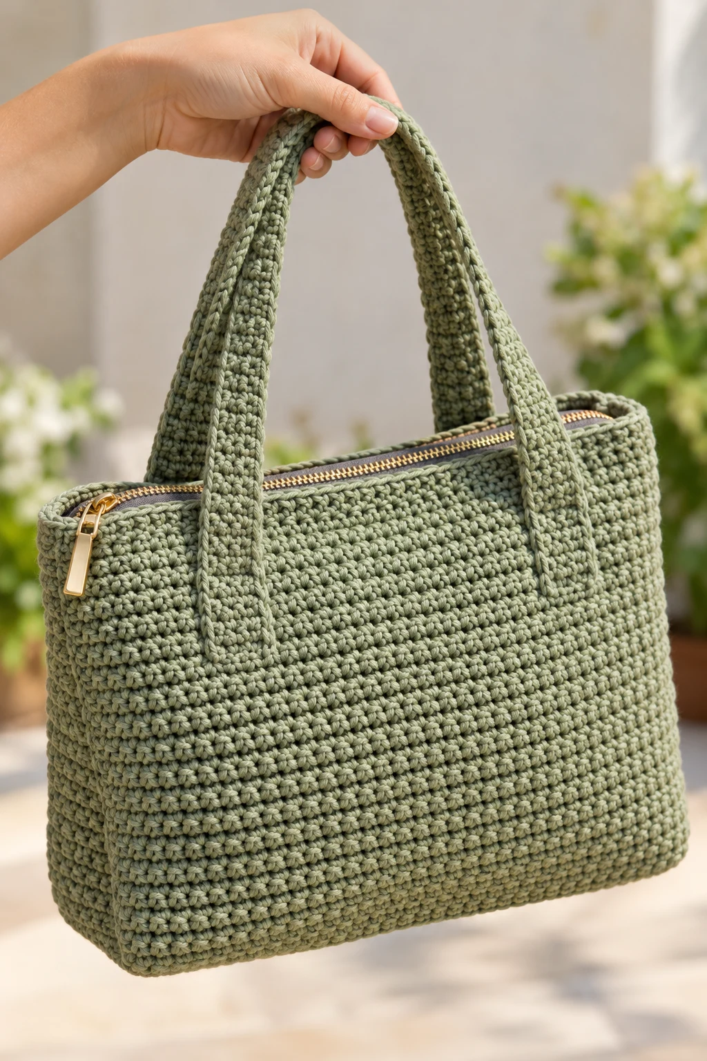 The Crochet Canvas Bag With a Zipper — crochet canvas bag style outfit