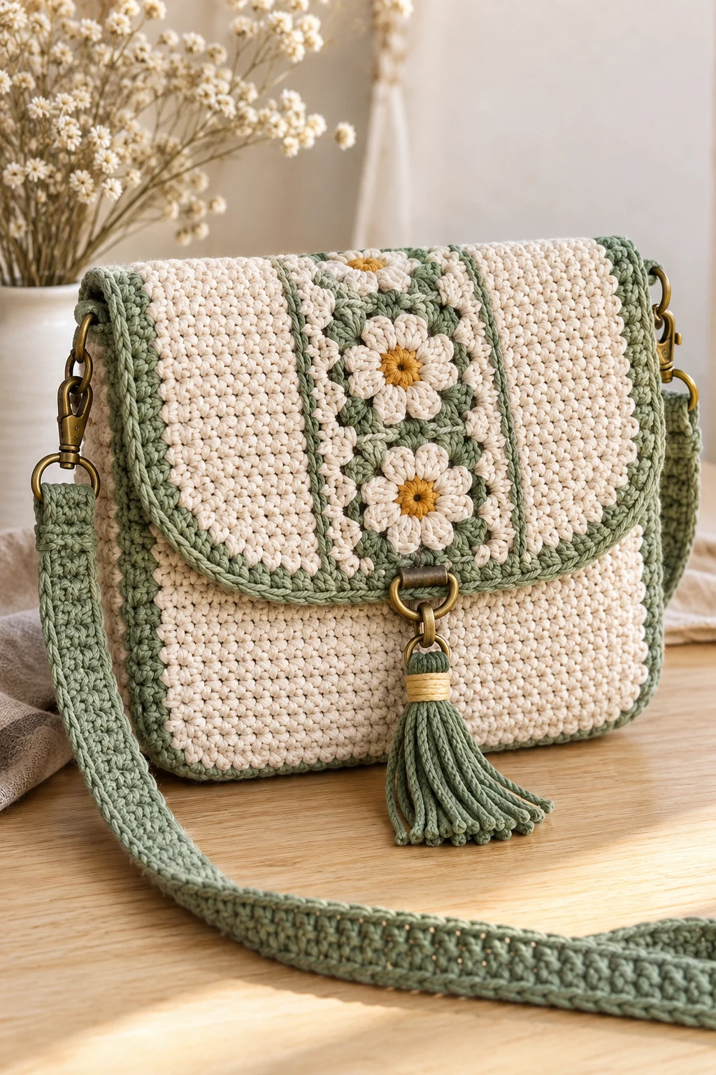 The Crochet Canvas Crossbody Bag — crochet canvas bag style outfit