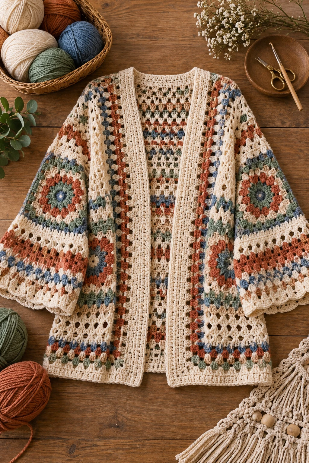 Open-Front Boho Cardigan — crochet cardigan pattern free style outfit
